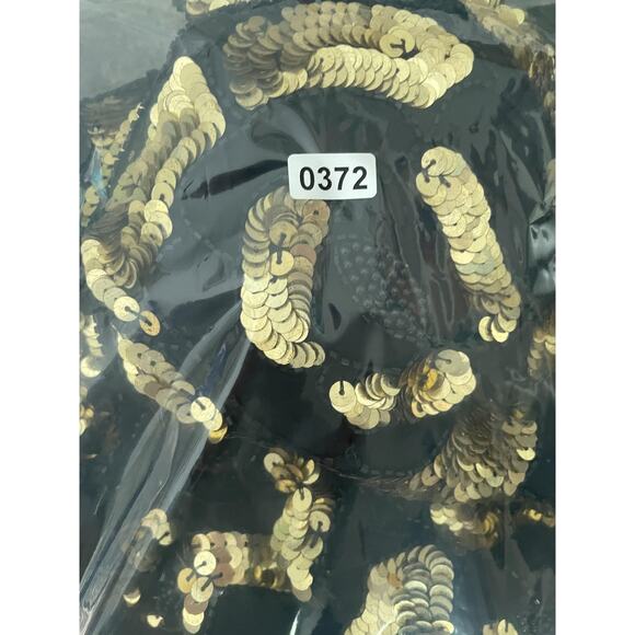 VTG. Stenay Silk Blouse Womens S Black Gold Sequin Beaded Top 90s Glam New Years - Picture 10 of 10